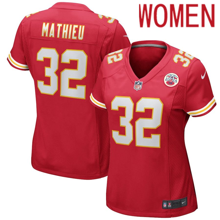 Women Kansas City Chiefs #32 Tyrann Mathieu Red Nike Game NFL Jersey->women nfl jersey->Women Jersey